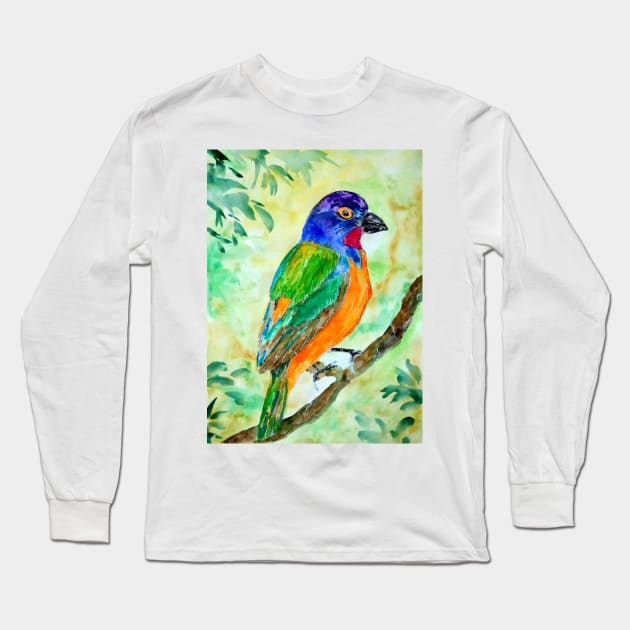 Colorful Bunting Bird Long Sleeve T-Shirt by ZeichenbloQ